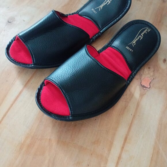 Vintage SWANK Leather Dopp Kit Bag and Folding Leather Slipper Set/ Gift For Him - Picture 10 of 12